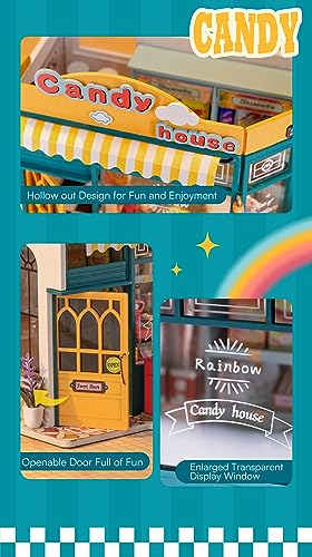 Rowood DIY Miniature House Kit,Miniature Dollhouse Kits,Tiny House Kits to Build to Live in,Craft Kits for Adults,Mini Home Model Kits with LED,Home