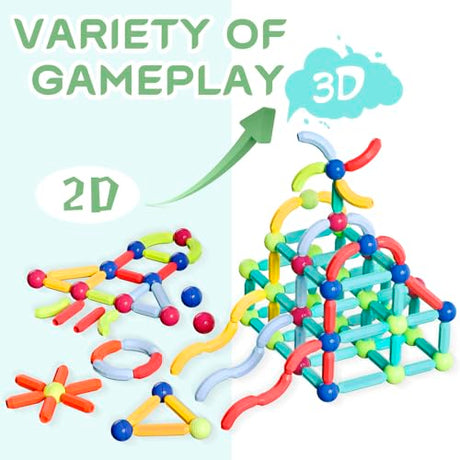 Boys Girls Toys Age 4-5,Little Boy Magnetic Blocks Sticks Tiles Construction Building, Learning Education Stem Preschool Toddler Kids Toys for 3+ BigShu