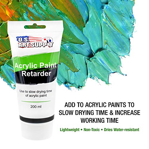 U.S. Art Supply Acrylic Retarder Acrylic Medium, 200ml Tube (6.7 Ounces) - Mixed with Color gives you longer Working Times U.S. Art Supply