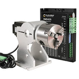 Cloudray 3-Jaw,Chuck Rotary Attachment,Axle Height 5inch Nema 23 Stepper Motor,Reducing ratio 1 for Fiber Marking Machine Engraving Machine (RA-A D80 Cloudray
