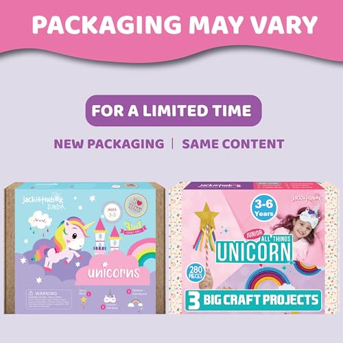 jackinthebox Unicorn Craft kit for 3 to 5 Year olds | 3 Craft Projects | Great Gift for Girls Ages 3,4,5 Years jackinthebox
