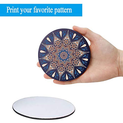 Sublimation Blanks Drink Coasters,20 Pcs 3.5 Inch MDF White Round Coasters for Crafts Painting Heat Transfer