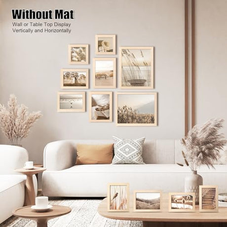 Egofine Picture Frame Set 12 Pack, Picture Frames Collage Wall Decor with Two 8x10, Four 5x7, Four 4x6, Two 4x4, Photo Frames for Wall and Tabletop, Egofine
