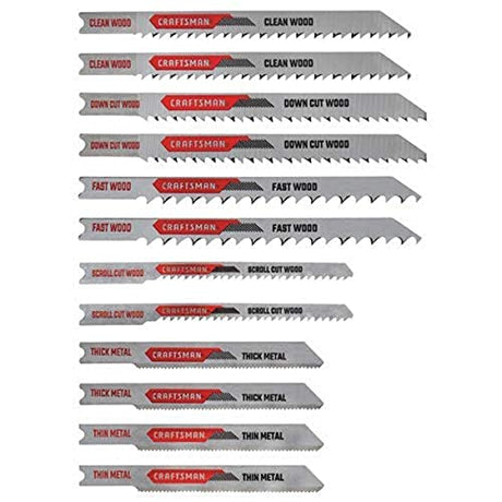 CRAFTSMAN Jigsaw Blades, U-Shank Set, 12-Piece (CMAJ2SET12) Craftsman