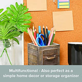 Country Style Wood Planter Box [1-Drawer] Rustic Wooden Flower Box - 5.5"x5.5" Square Planter - Small Wood Crates Unfinished Succulent Planters - Primo Supply