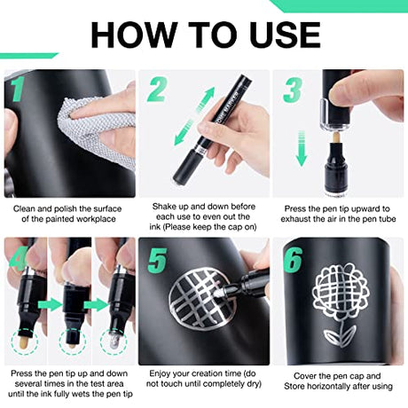 KERIFI Silver Liquid Chrome Mirror Markers Oil-Based Permanent Art Liquid Chrome Marker Set, Reflective Gloss Metallic Mirror Marker, Repair Paint KERIFI