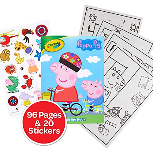 Crayola Peppa Pig Coloring Book with Stickers, Gift for Kids, 96 Pages, Ages 3, 4, 5, 6 Crayola