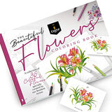 Castle Arts Flowers Colouring Book | 36 Mindfulness-Inspiring Blooms Curated by in-House Artists with Colour Reference Guide | No Show-Thru Artist Castle Art Supplies