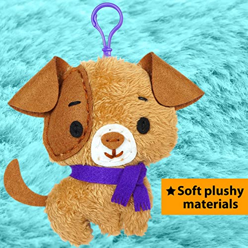 KRAFUN Unicorn Sewing Keyring Kit for Kids Age 7 8 9 10 11 12 Learn Art & Craft, Includes 6 Stuffed Animal Bear, Dog, Rabbit, Raccoon, Owl Dolls, KRAFUN