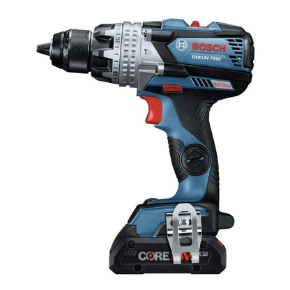 Bosch 18V EC Brushless Connected-Ready Brute Tough 1/2-Inch Hammer Drill/Driver Kit with Two CORE18V Compact Batteries (Renewed)