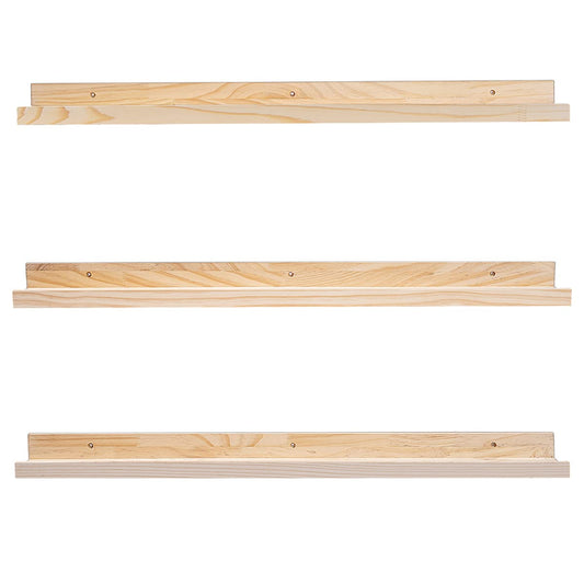 MBYD 36 Inch Natural Wood Floating Shelves - Wall Mounted Picture Ledge for Home and Office - WoodArtSupply