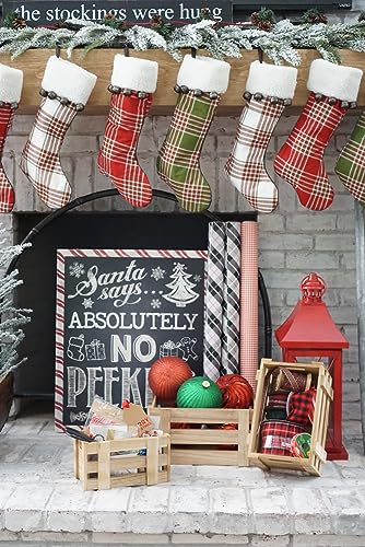 Natural Wood Crates for Storage - Set of 3: Decorative Unfinished Wooden Crates, Country Style Small Crates for Display, Rustic Farmhouse Shelf