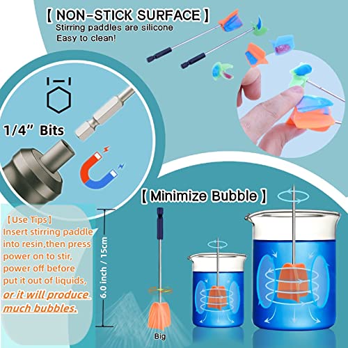 Rechargeable Epoxy Resin Mixer,USB Handheld Electric Resin Mixer for Mixing Epoxy Without Bubbles, Resin Stirrer for Tumblers Epoxy, Resin Molds, - WoodArtSupply