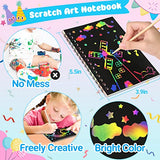 ZMLM Scratch Art Party Favors: 4 Pack Rainbow Scratch Paper Art Set for Kids 3-12 Years Old Art and Craft Notebook Girl Boy Birthday Gift Goodie Bag ZMLM