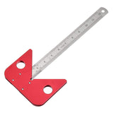 Center Finder Line Gauge Square Center Scribe Carpenter Woodworking Ruler 45 Degrees Angle Line Caliber Marking Ruler Wood Measuring Scribe Tool DHODNQP