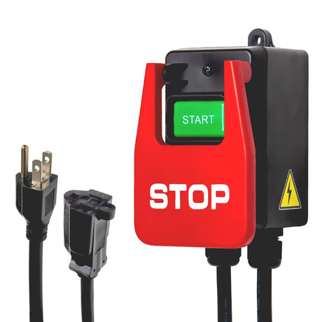 POWERTEC 71754 120V Safety Power Tool Paddle Switch w/Heavy Duty Cords, fits Table Saw, Router Table, Drill Press, Bench Saw, Band Saw POWERTEC