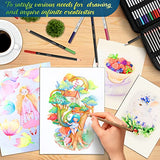 Vnzil 72 Pack Drawing Set Sketching Kit, Art Supplies for Artists, Beginners, Adults, Teens, Premium Art Kit with 50 Sheets Sketch Book, Colored, Vnzil