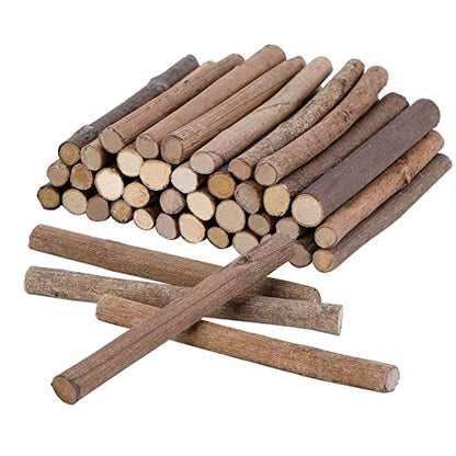 Pllieay 60 Pack 4 Inch Long 0.3-0.5 Inch in Diameter Wood Log Sticks Natural Twigs Sticks Wood Craft Sticks for DIY Crafts Photo Props, School - WoodArtSupply