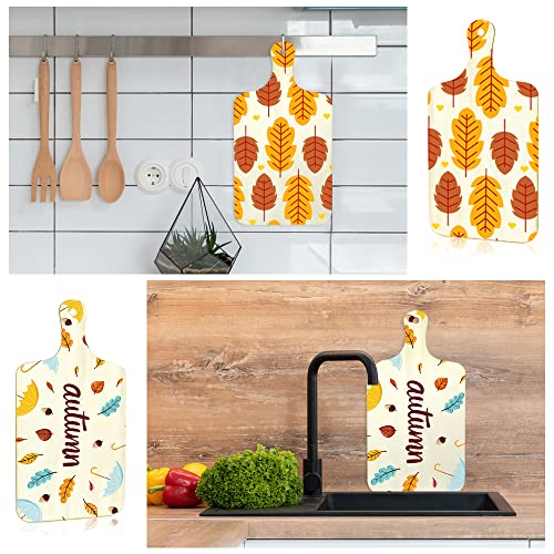 6Pcs Unfinished Wood Cutting Boards for Crafts with Handle & Hole, Thin Blank Wooden Pieces for Signs Cutout Crafting Painting, Small Natural Serving SNOMEL