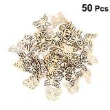 MILISTEN 50pcs Unfinished Wood Crafts Slices Wood Butterfly Shape Craft Wood Embellishments Wooden Butterfly for Crafts Wooden Wedding Cutouts Wood Milisten