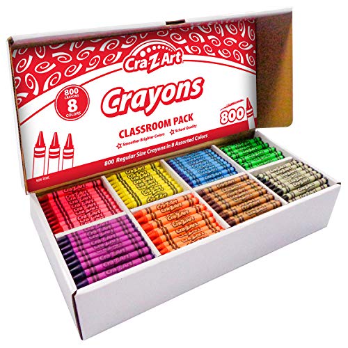 Cra-Z-Art Crayon Bulk Class Pack 800ct 8 Assorted Colors Cra-Z-Art