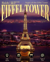 Rolife Large Eiffel Tower Set-LED Model Building Kit-3D Wooden Puzzles for Adults-Paris Architecture Set-Home Decor Gift for Women Men Rolife