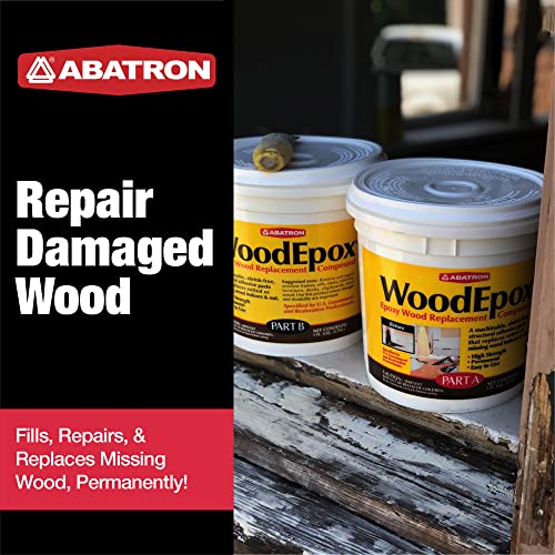 Abatron WoodEpox Kit - 12 oz - 2-Part Structural Epoxy Adhesive Filler - Wood Filler Putty Abatron