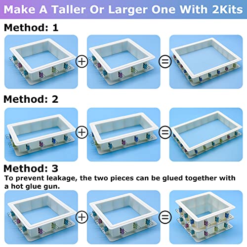 Nomanak 2-Pack Adjustable Mold-Housing for Silicone Molds-Making - Silicone Molds, Mold Making Silicone Rubber, Mold Housing Kit, Housing Frame for Nomanak