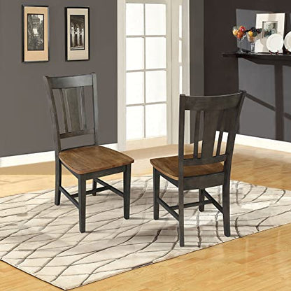 International Concepts San Remo Splatback Dining Chair, Height, Hickory/Washed Coal