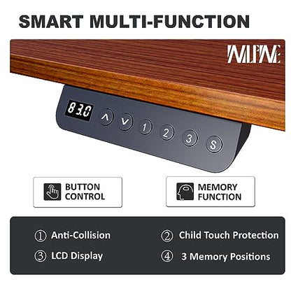 Win Up Time Standing Desk Adjustable Height- 48 x 24 Inches Whole Piece Desktop Stand Up Desk, Electric Standing Desk, Sit to Stand Desk for Home - WoodArtSupply