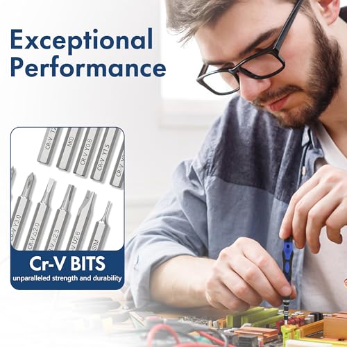 XOOL 62 in 1 Precision Screwdriver Kit, Electronics Repair Tool Kit, Magnetic Driver Kit with Flexible Shaft, Extension Rod for Mobile Phone, XOOL