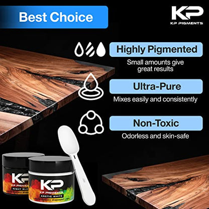 KP Pigments Epoxy Pigment, Epoxy Resin Tint with Spoon for Arts and Crafts, Jewelry, and Cups (Arctic White)