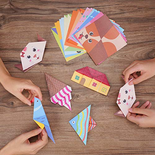 Hapray Color Origami Paper Kit Double Sided w/ Pattern Paper and Guide Book