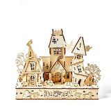 bennama 3D Wooden Puzzles Halloween House Kits Includes Light Strip, Brainteaser and Puzzle for Halloween/Birthday,Gifts for Adults and Teens to bennama