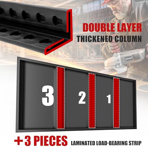 Raybee 72''H Garage Shelving Heavy Duty Garage Storage Shelves Load 2000 LBS Adjustable Metal Shelves for Storage 5 Tier Storage Rack for Warehouse Raybee