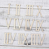 SUPVOX 12pcs Unfinished Wood Cutouts Wooden Roman Numerals Shape Wooden Numbers for Craft Wood Embellishment SUPVOX