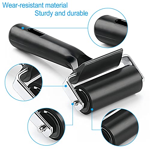 Rubber Roller, Ideal for Anti Skid Tape Construction Tools, Print, Ink and Stamping Tools (2.5-Inch, Black) Yorwe