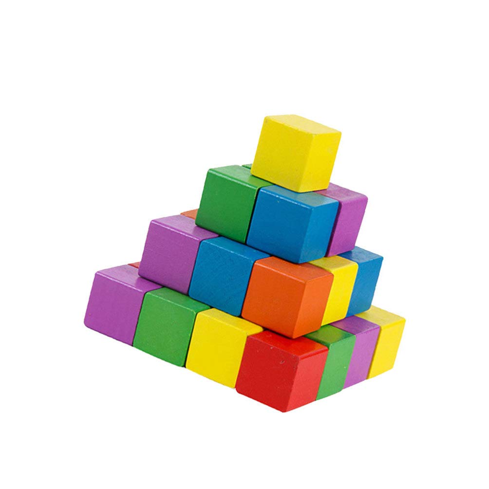 50pcs Blank Cubes unpainted Wood Blocks Wood Cube Unfinished Blocks Craft Cubes DIY Wood Blocks Wood Craft Block Square Blocks Unfinished Blank Child SUPVOX