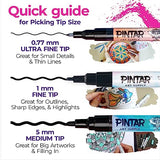 PINTAR Acrylic Paint Markers Medium Point - Medium Point Paint Markers - Acrylic Paint Markers Set - Acrylic Paint Pens for Rock Painting, Wood, PINTAR