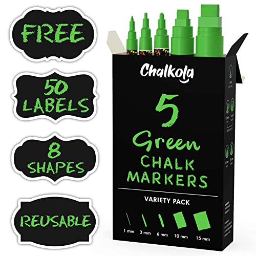 Chalkola Artist Bundle - 5 Green Variety + 5 Black Variety Chalkola