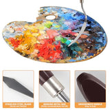 JJJGYCOR 5pcs Stainless Steel Paint Palette Knife Set for Oil Paint, Gesso, Plaster, Acrylic Paint Mixing Or Spreading. Scraper for Cake Icing Tools, JJJGYCOR