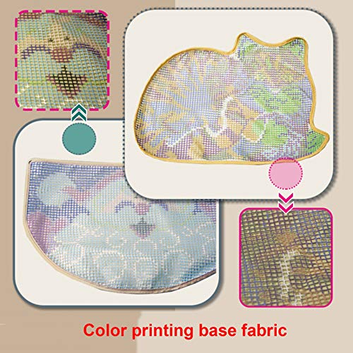 QJBMEI Latch Hook Rug Kits for Adults with Printed American Flag Canvas DIY Tapestry Kits Rug Making Kit Crocheting Embroidery Set 20.5" X QJBMEI