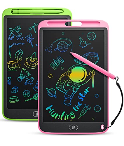 Cousper LCD Writing Tablet for Kids, 2 Pack 10 Inch Colorful Toddler Doodle Board for 3 4 5 6 7 8 Years Old Boys and Girls，Reusable Electronic - WoodArtSupply