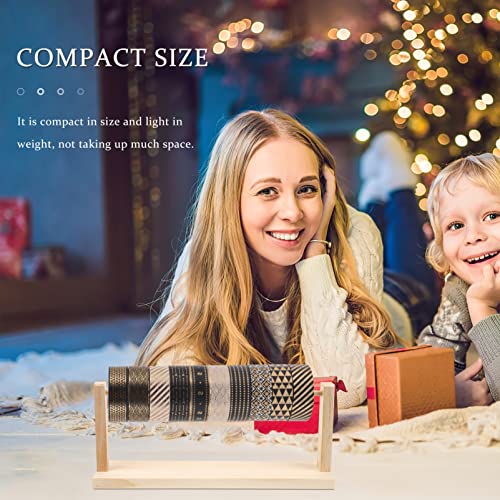 Zerodeko Craft Ribbon Organizer, Wood Thread Holder Ribbon Storage Rack Sewing Stand Organizer Ribbon Spool Storage Tool for Gift Wrapping Paper, Zerodeko