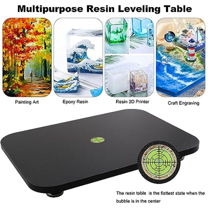 Leveling Table for Epoxy Resin and Art Creative Work，16''x 12'' Resin Supplies, Acrylic Pouring Tool, Multipurpose Resin，Adjustable Leveling Board - WoodArtSupply