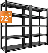 Raybee 72''H Garage Shelving Heavy Duty Garage Storage Shelves Load 2000 LBS Adjustable Metal Shelves for Storage 5 Tier Storage Rack for Warehouse Raybee