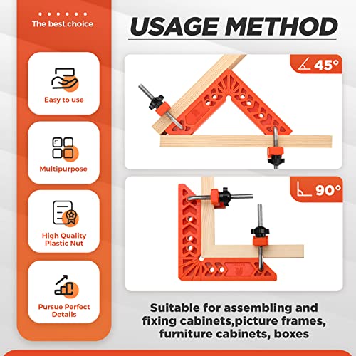 Relitec R Clamping Square for Woodworking, 90 Degree Corner Clamp Right Angle Clamp Positioning Squares Wood Tools for Gluing Cabinets, Photo Frames - WoodArtSupply