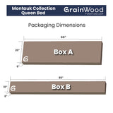 Grain Wood Furniture Montauk Solid Wood Bed, Queen Size, Rustic Walnut Grain Wood Furniture