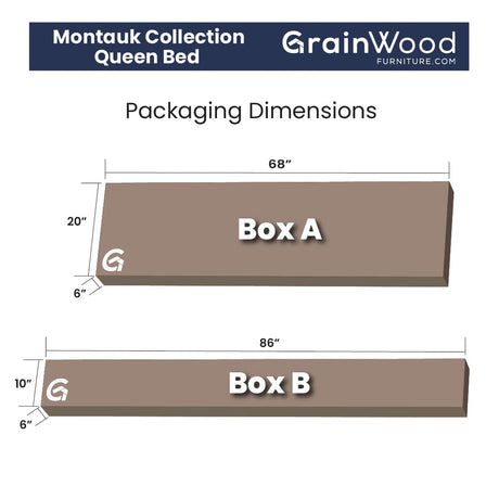 Grain Wood Furniture Montauk Solid Wood Bed, Queen Size, Rustic Walnut Grain Wood Furniture