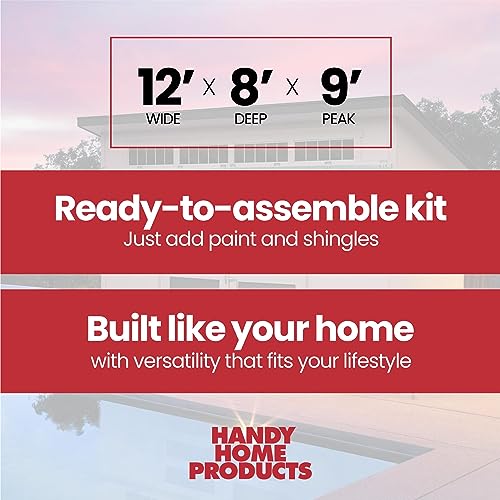 Handy Home Products Palisade 12x8 Do-it-Yourself Wooden Storage Shed with Floor Handy Home Products